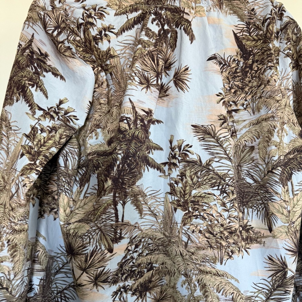 Marc Cain made in Europe tropical vacation botanical palm tree blouse cotton - Picture 12 of 15